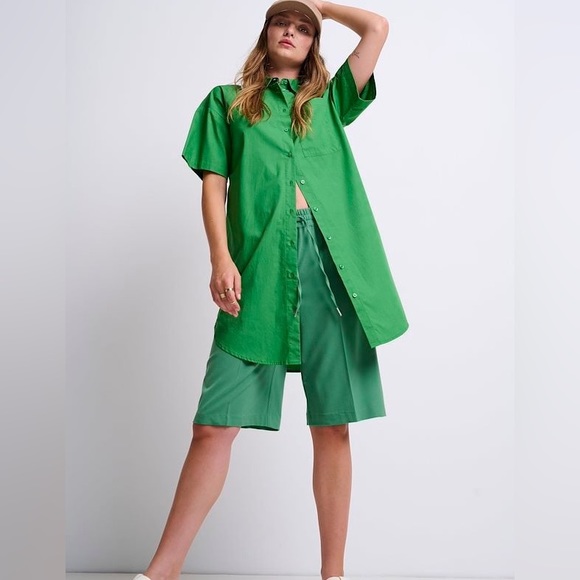 B.YOUNG - GAMZE SHIRT DRESS Tunic Green Sz. 4
NWT - Picture 1 of 17